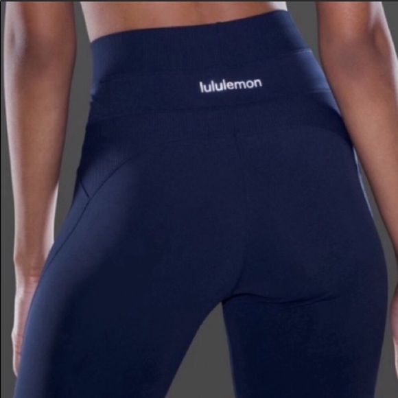 Lulu🍋 Navy Super High Rise New Ambition Tight - Picture 2 of 10